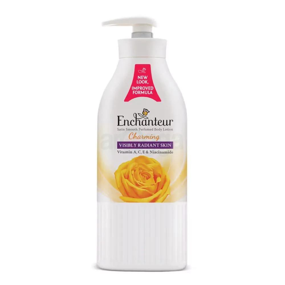 Enchanteur Charming Satin Smooth Perfumed Lotion with Vitamin A, C, E & Niacinamide – 500ml