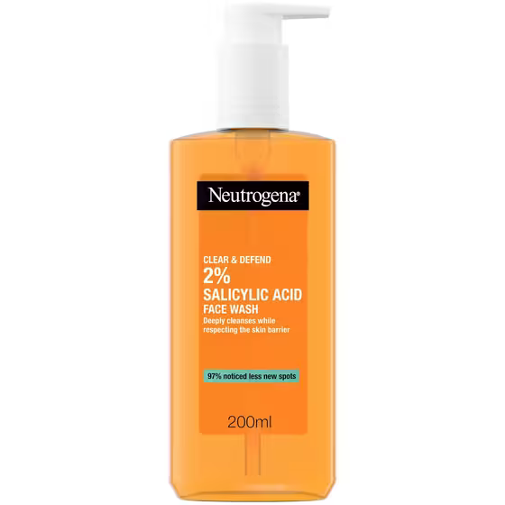 Neutrogena Clear & Defend 2% Salicylic Acid Face Wash – 200ml