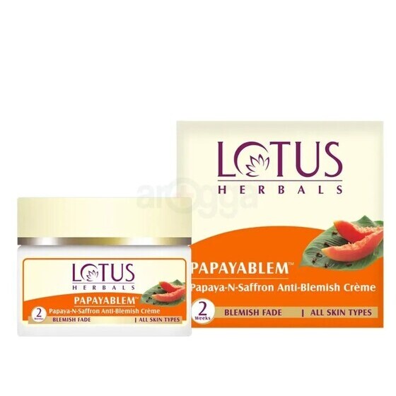 Lotus Herbals PAPAYABLEM Papaya-N-Saffron Anti-Blemish Crème – 50 gm